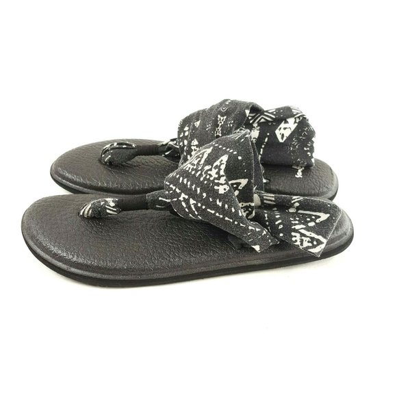 Sanuk Size US 7 UK 5 EUR 38 Black Textile Sandals - Picture 3 of 6